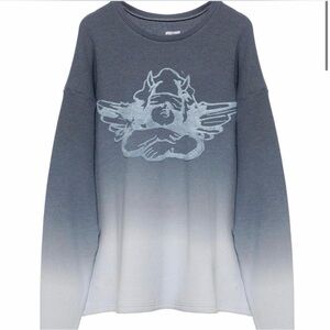 Boys Lie Ombre Blue Sweater with Angel Design